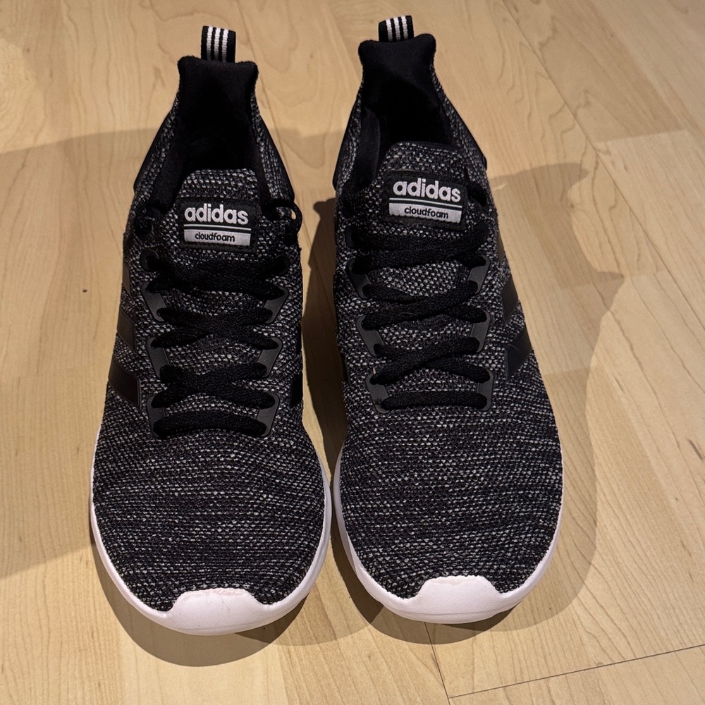 Adidas Cloudfoam Black and White Knit Sneakers